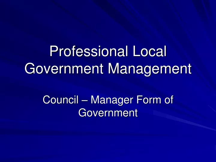 professional local government management
