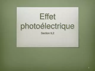 effet photo lectrique