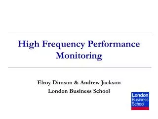 High Frequency Performance Monitoring