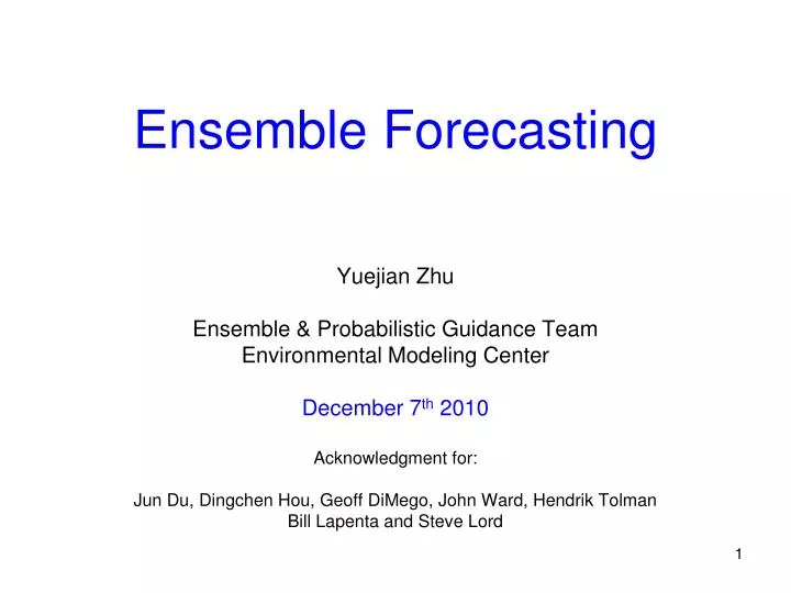 ensemble forecasting