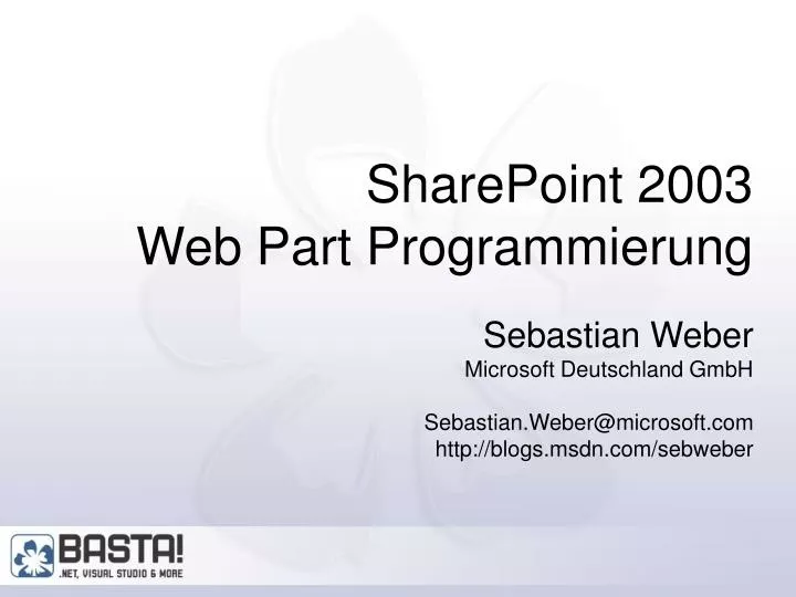 sharepoint 2003 web part programmierung