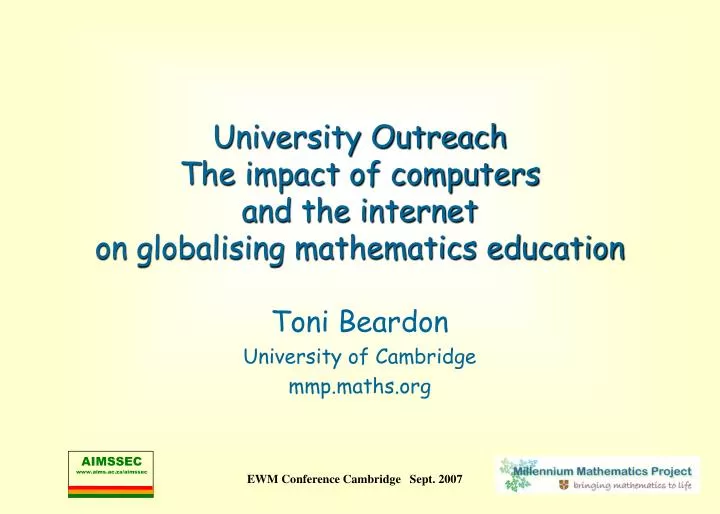 university outreach the impact of computers and the internet on globalising mathematics education