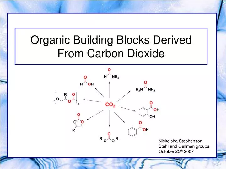 organic building blocks derived from carbon dioxide