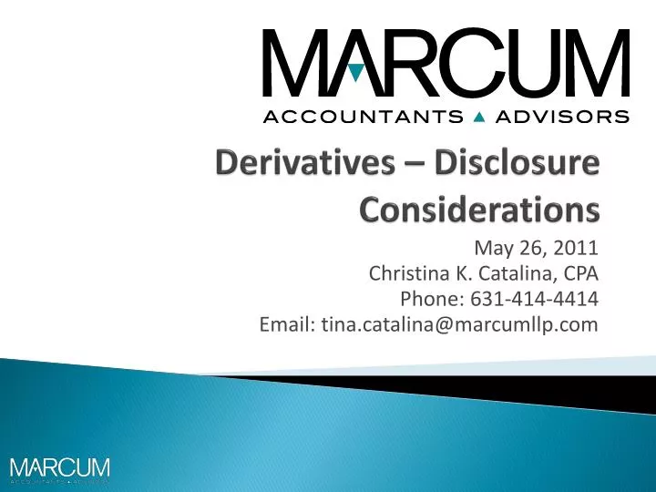 derivatives disclosure considerations