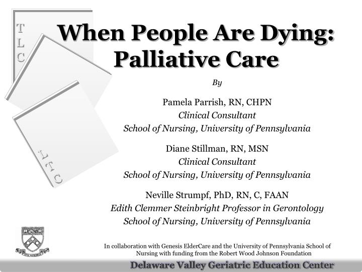 when people are dying palliative care