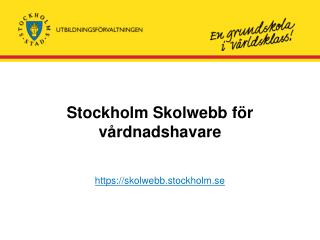 Stockholm Skolwebb för vårdnadshavare
