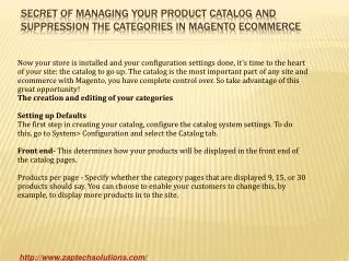 Secret of managing your product catalog and suppression the