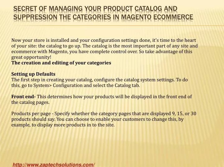 secret of managing your product catalog and suppression the categories in magento ecommerce