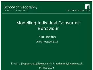Modelling Individual Consumer Behaviour