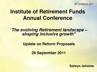 Institute of Retirement Funds Annual Conference