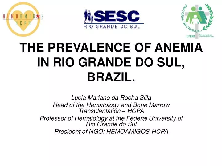 the prevalence of anemia in rio grande do sul brazil