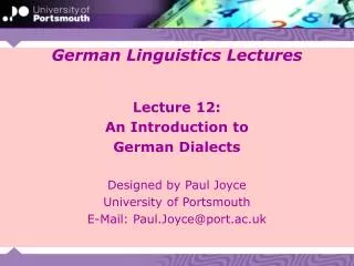German Linguistics Lectures