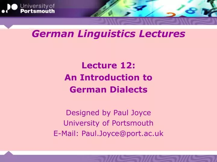 german linguistics lectures