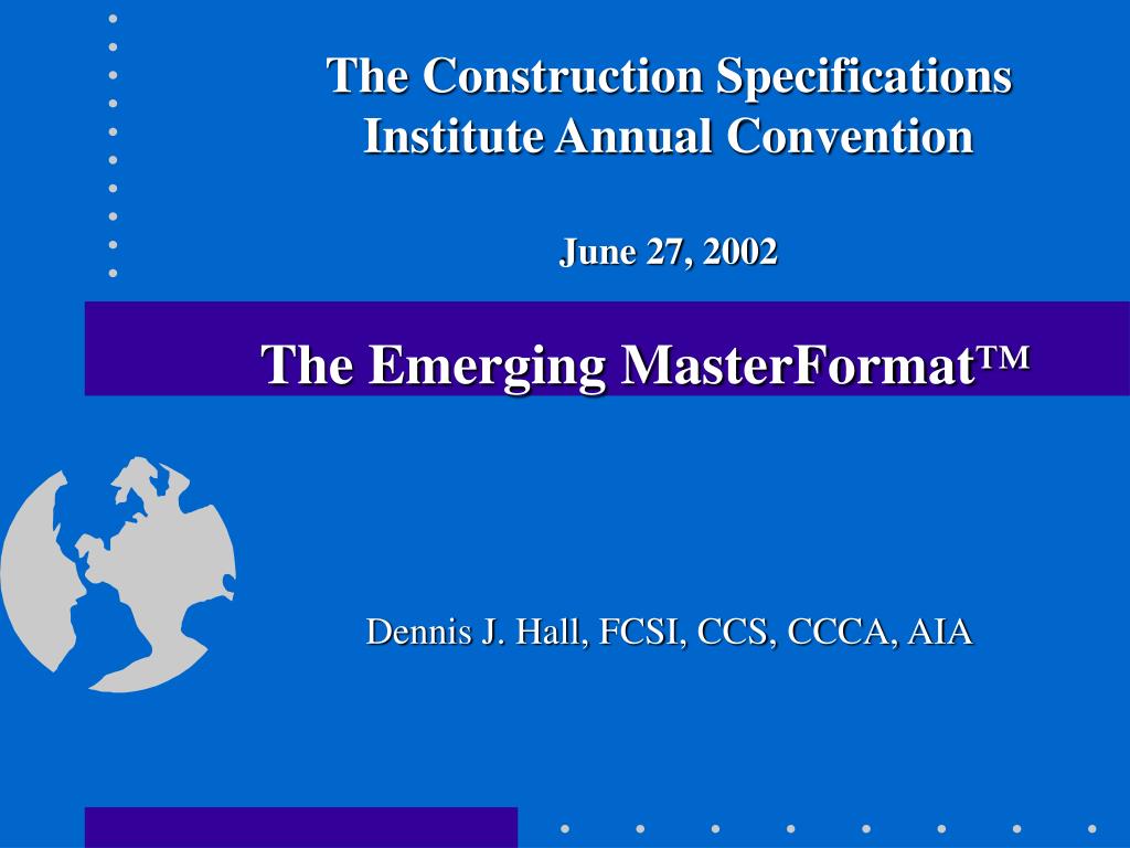 PPT - The Emerging MasterFormat ™ PowerPoint Presentation, free ...