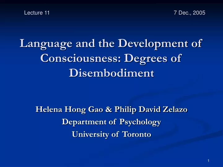 language and the development of consciousness degrees of disembodiment