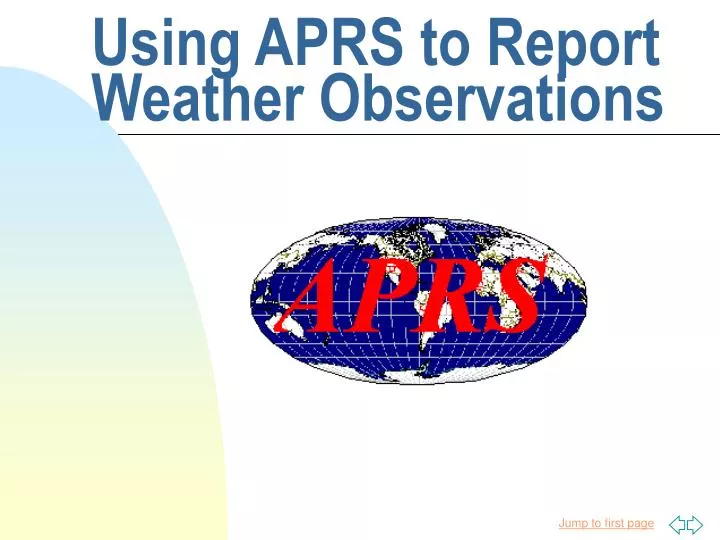 using aprs to report weather observations