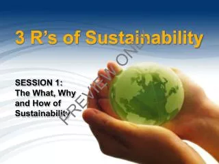 3 R’s of Sustainability