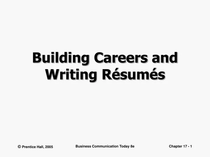 building careers and writing r sum s