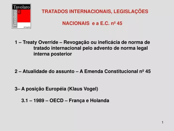 tratados internacionais legisla es nacionais e a e c n 45