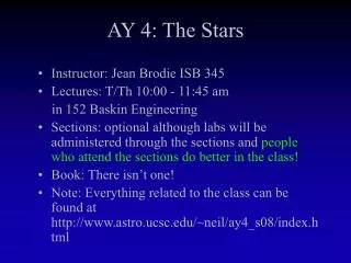 AY 4: The Stars