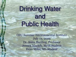 Drinking Water and Public Health