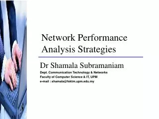 Network Performance Analysis Strategies