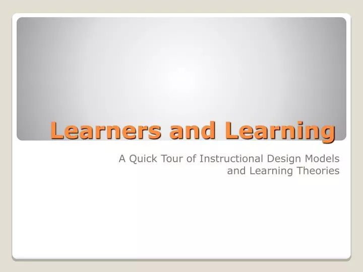 learners and learning