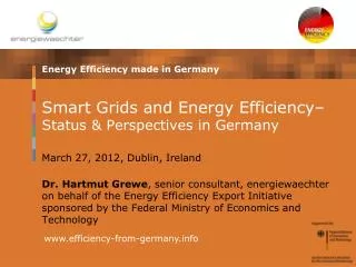 Smart Grids and Energy Efficiency– Status &amp; Perspectives in Germany