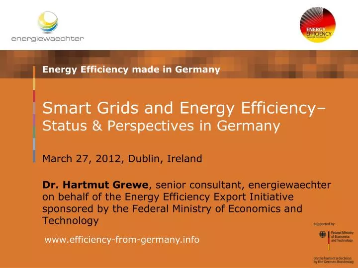 smart grids and energy efficiency status perspectives in germany
