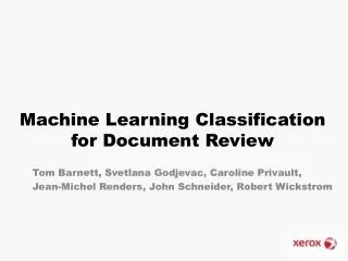 Machine Learning Classification for Document Review