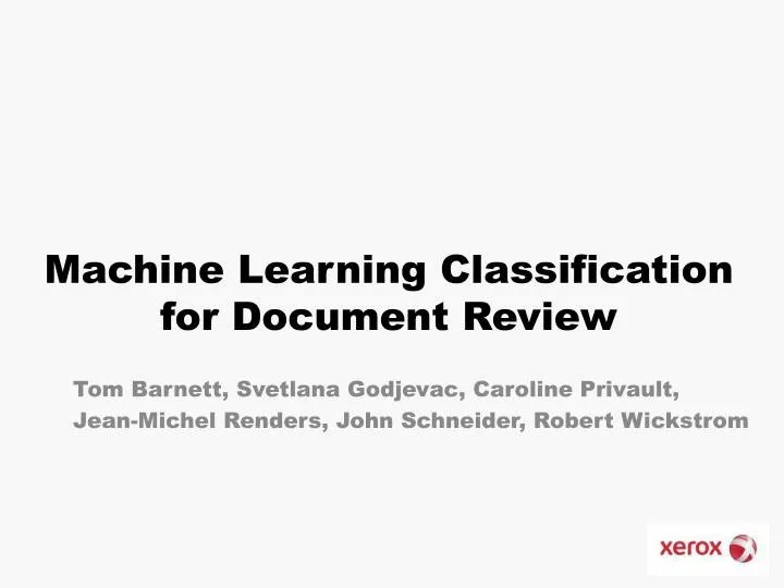machine learning classification for document review