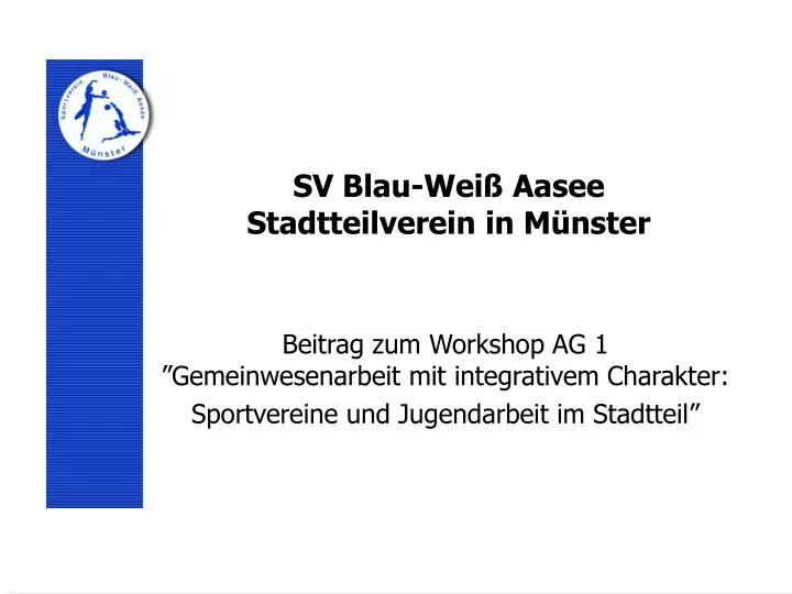 sv blau wei aasee stadtteilverein in m nster