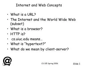 Internet and Web Concepts