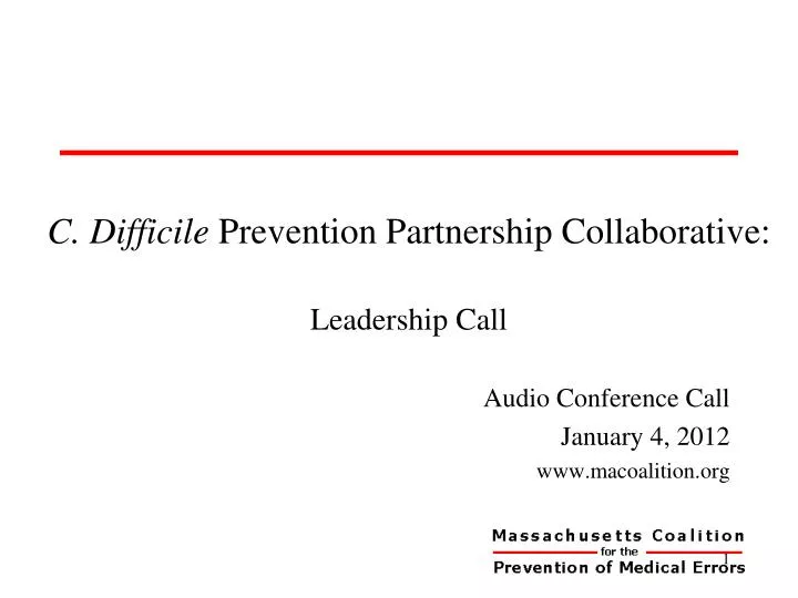 c difficile prevention partnership collaborative leadership call