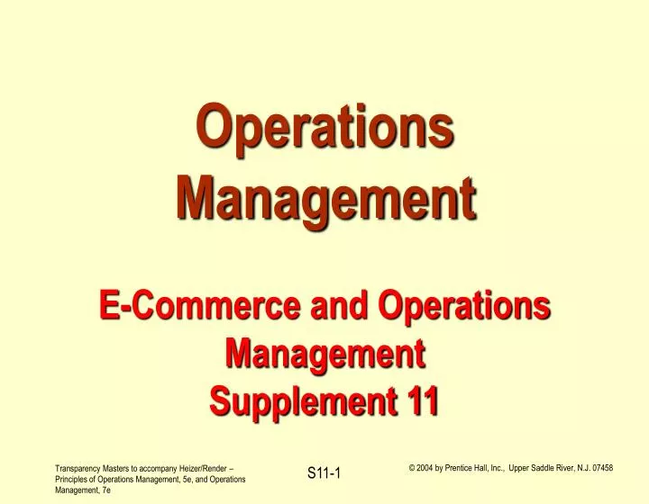 operations management e commerce and operations management supplement 11