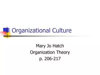 Organizational Culture