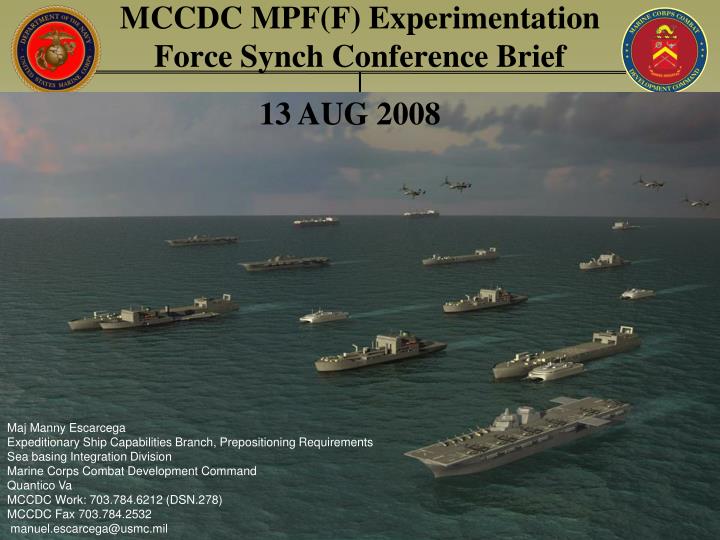mccdc mpf f experimentation force synch conference brief