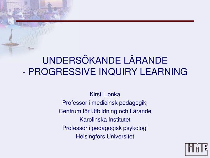 unders kande l rande progressive inquiry learning