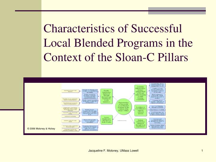 characteristics of successful local blended programs in the context of the sloan c pillars