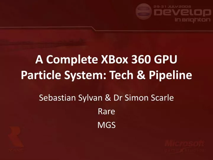 a complete xbox 360 gpu particle system tech pipeline