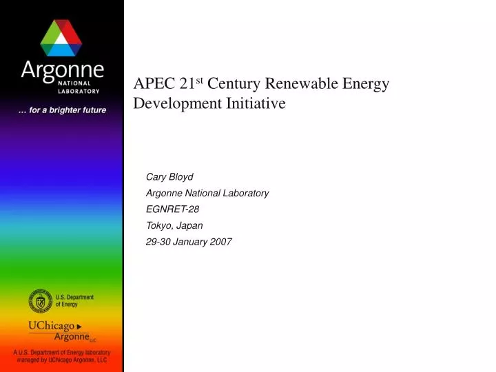 apec 21 st century renewable energy development initiative