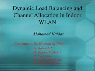 Dynamic Load Balancing and Channel Allocation in Indoor WLAN