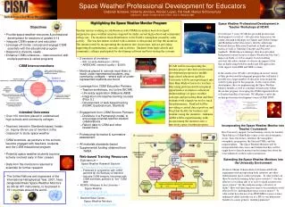 Space Weather Professional Development for Educators Deborah Scherrer, Roberta Johnson, Ramon Lopez, Pat Reiff, Marius S