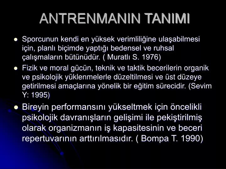 antrenmanin tanimi