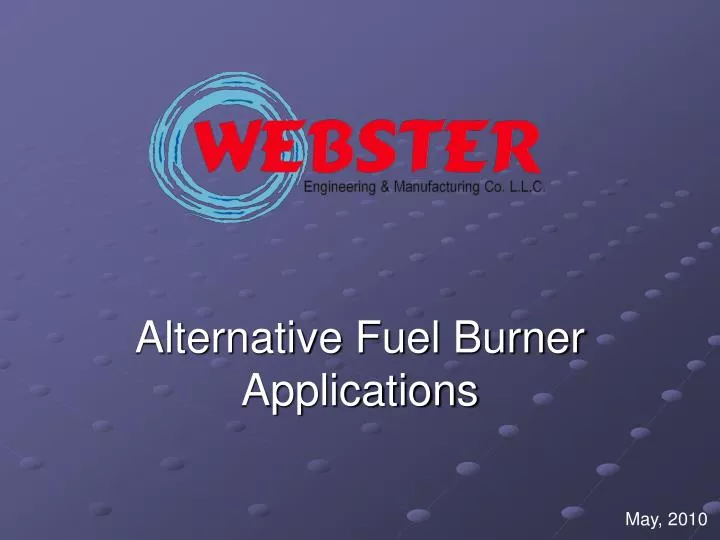 alternative fuel burner applications