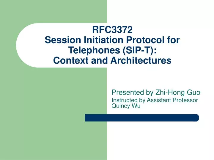 rfc3372 session initiation protocol for telephones sip t context and architectures