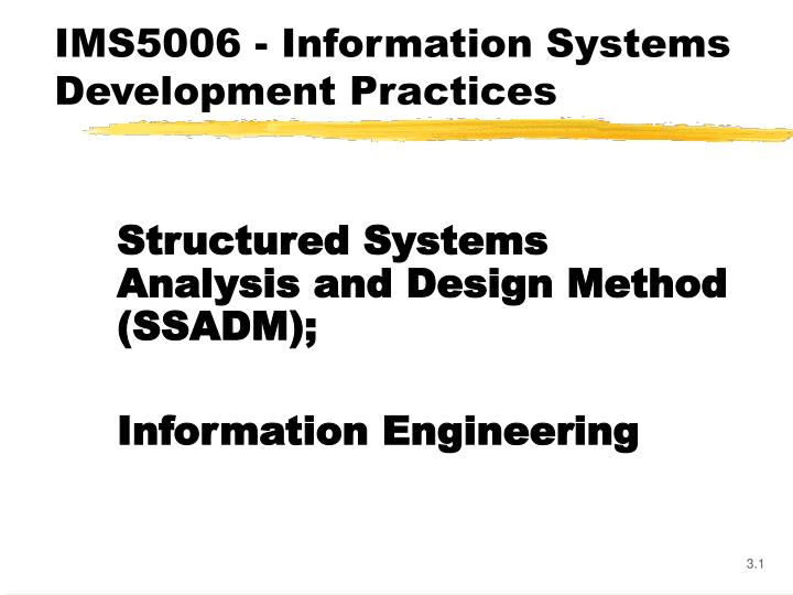 ims5006 information systems development practices