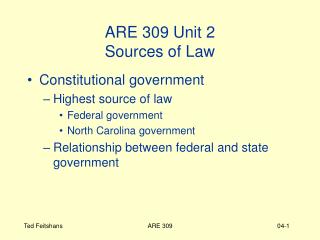 ARE 309 Unit 2 Sources of Law