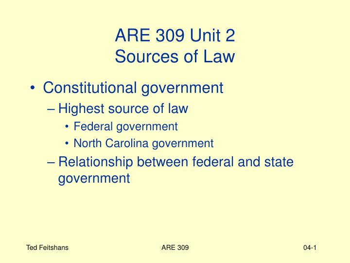 are 309 unit 2 sources of law