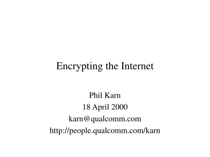 encrypting the internet